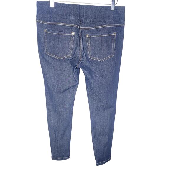 Hue Dark Denim Pull on Stretch Five Pocket Jeggings Size Large - Picture 2 of 6